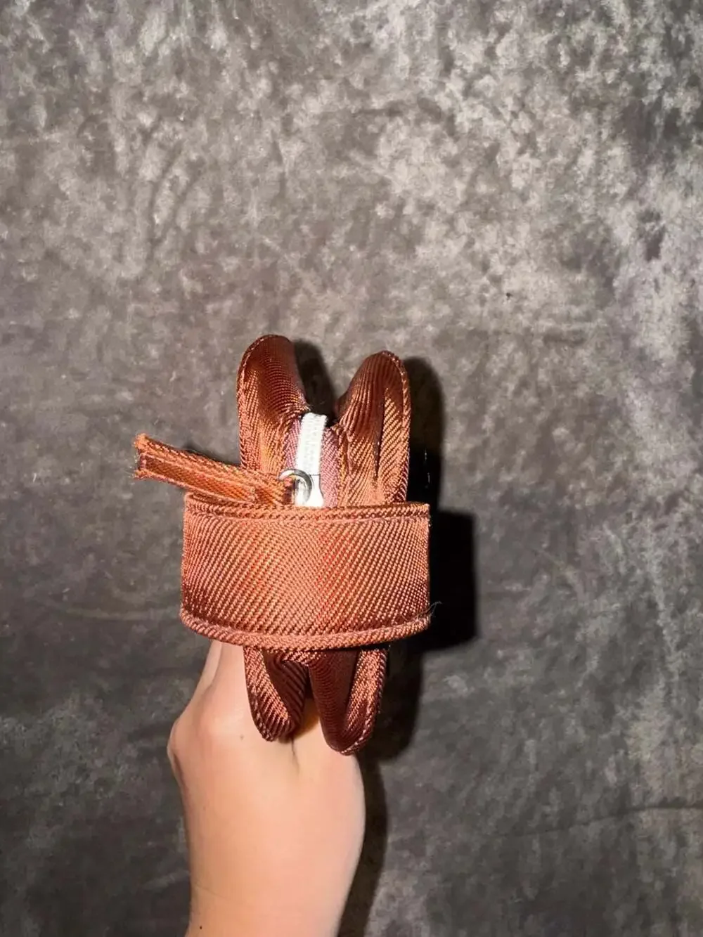 Clinique Brown Nylon Toiletry Travel Pouch with Zipper and Side Handle